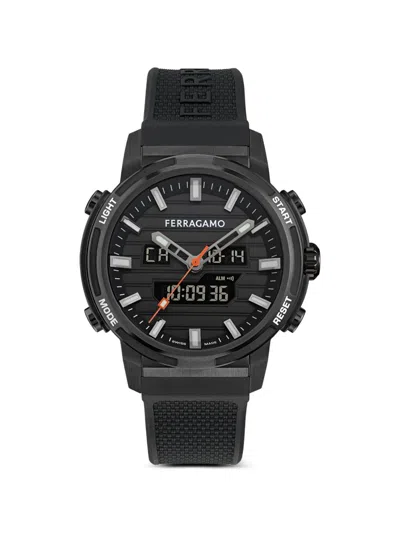 Ferragamo Sport Anadigit 43mm Watch In Black