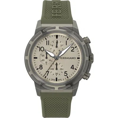 Ferragamo Sport Chrono Silicone Strap Watch In Multi