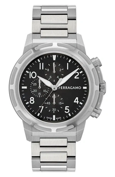 Ferragamo Nima Chrono 43mm Watch In Black