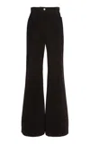 Ferragamo Sport Cotton-blend Flared Pants In Brown