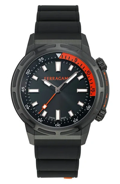 Ferragamo Sport Watch, 46mm In Ip Black