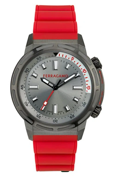 Ferragamo Sport Watch, 46mm In Ip Gunmetal