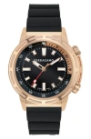 Ferragamo Sport Silicone Watch In Ip Rose Gold