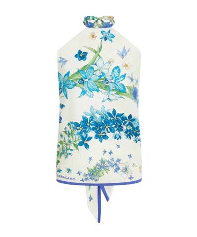 Ferragamo Spring Print Foulard Top In Multi