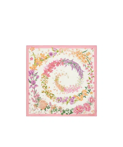 Ferragamo Spring Print Silk Scarf In Multi