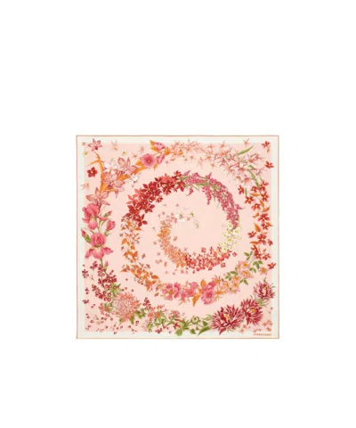 Ferragamo Spring Print Silk Scarf In Multi