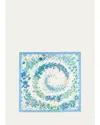 Ferragamo Spring-print Silk Scarf In White
