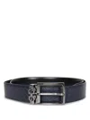 Ferragamo Square Anim Midnight Dark Blue Belt In Blue