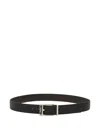 Ferragamo Square Buckle Reversible And Adjustable Grained Leather Belt