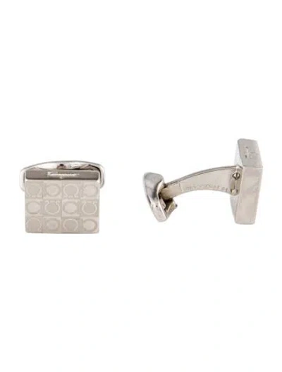 Pre-owned Ferragamo Square Cufflinks In Multi