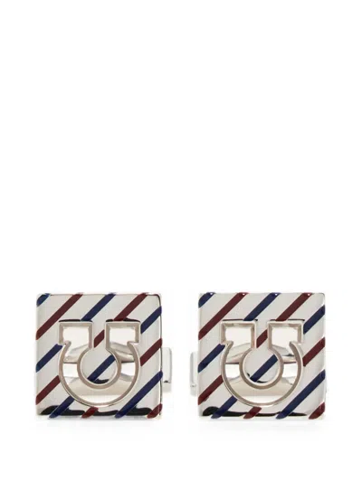 Ferragamo Square Gancini Cufflinks In Metallic