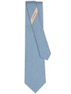 Ferragamo Square Gancini Print Tie In Blue