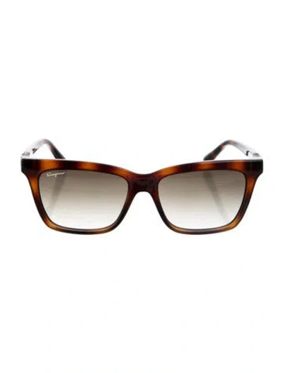 Pre-owned Ferragamo Square Gradient Sunglasses In Brown