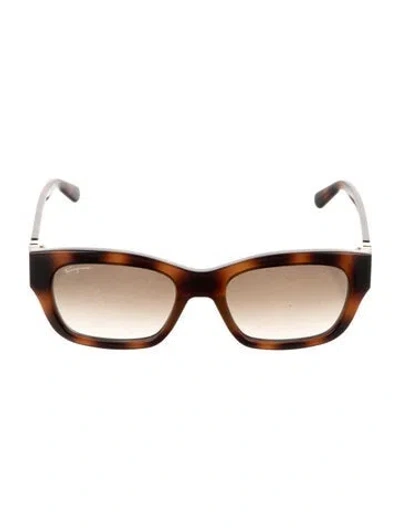 Pre-owned Ferragamo Square Gradient Sunglasses In Brown