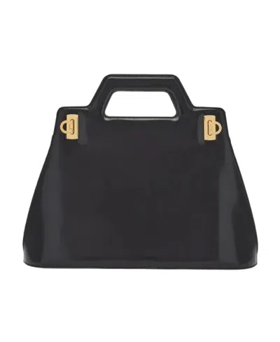 Ferragamo Square Handbag In Black