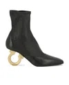 Ferragamo Leather Bootie In Black
