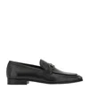 Ferragamo Black Gancini Plaque Leather Loafers - Men's - Calfskin/goat Skin/rubber In Black