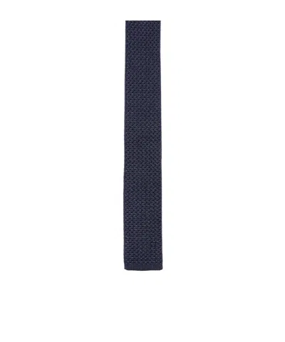Ferragamo Square Head Tie In Blue
