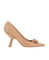 Ferragamo High Heels With Half Square Head In Nude