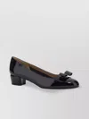 Ferragamo Vara Bow-embellished Patent-leather Pumps In Black