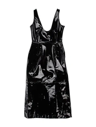 Pre-owned Ferragamo Square Neckline Mini Dress In Black