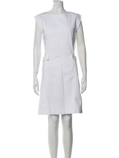 Pre-owned Ferragamo Square Neckline Mini Dress In White