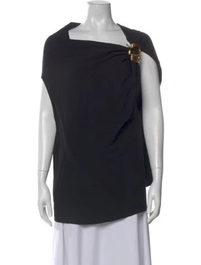Pre-owned Ferragamo Square Neckline Sleeveless Top In Black