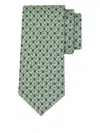 Ferragamo Square Print Silk Tie In Green