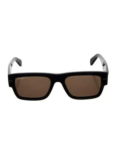 Pre-owned Ferragamo Square Tinted Sunglasses In Blue