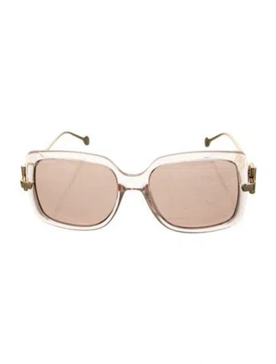 Pre-owned Ferragamo Square Tinted Sunglasses In Clear/pink