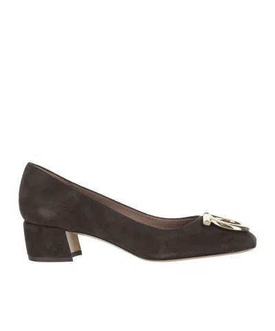 Ferragamo Square Toe High Heels In Black