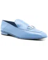 Ferragamo Square Toe Leather Loafer In Blue