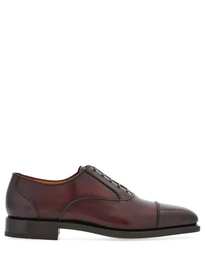 Ferragamo Oxford With Toe Cap In Red