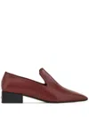 Ferragamo Leather Loafers In Red