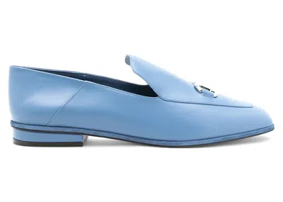 Pre-owned Ferragamo Square Toe Loafers (women's) Sneakers In Blue