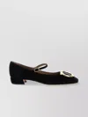 Ferragamo Square Toe Low Block Heel Ballerina Shoes
