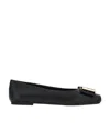 Ferragamo Women's Vanna Leather Hardware Bow Flats In Black