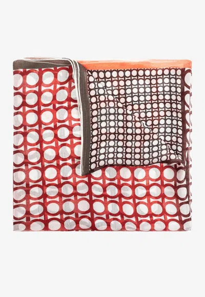 Ferragamo Squared Silk Gancini Scarf