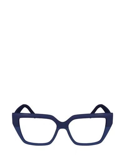 Ferragamo Square-frame Glasses In Blue