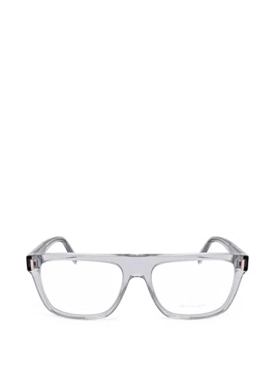 Ferragamo Square-frame Glasses In Gray