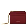 Ferragamo Stamped Signature Leather Card Holder In Red