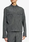 Ferragamo Padded Jacket In Gray