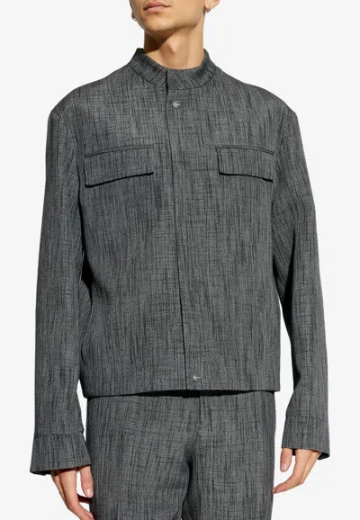 Ferragamo Padded Jacket In Grey