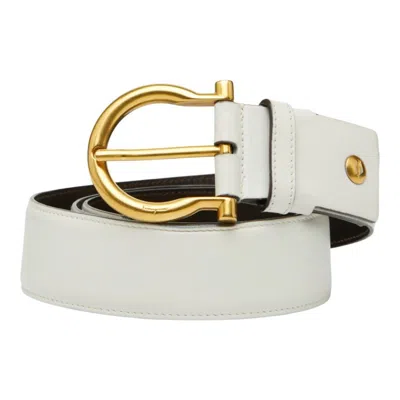 Pre-owned Ferragamo Standard Belt () In White