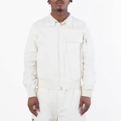Ferragamo Standing Collar Zipped Linen Jacket In White
