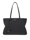 Ferragamo Folded Edge Grained Texture Shoulder Bag In Black