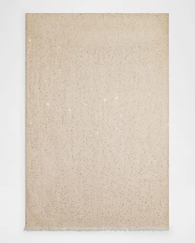 Ferragamo Star Sequin-embellished Scarf In Natural