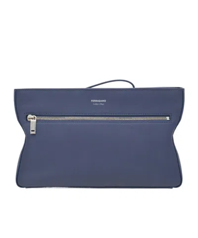 Ferragamo Star-shaped Pouch In Gray