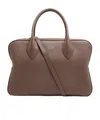 Ferragamo Brown Handbag With Three Zips And Logo Printed On The Front In Brown