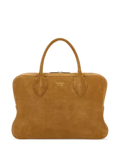 Ferragamo Stella Tote Bag In Brown